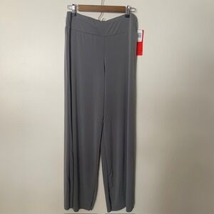 NWT Miraclesuit Women's Gray Shaping Wide Leg Pants M Smoothing Waist Casual